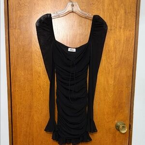 Elegant Black Long Sleeve Dress - size 2